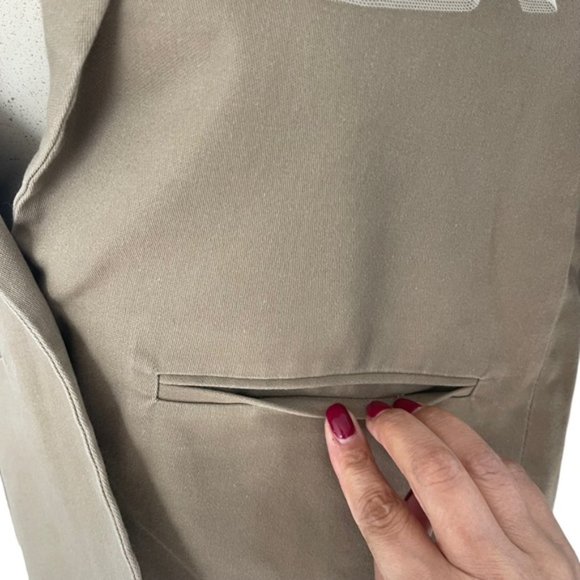 Maje Women's Eucacia Tan/Khaki Cropped Cotton Button Front Blazer Jacket Size 38 - Picture 4 of 10